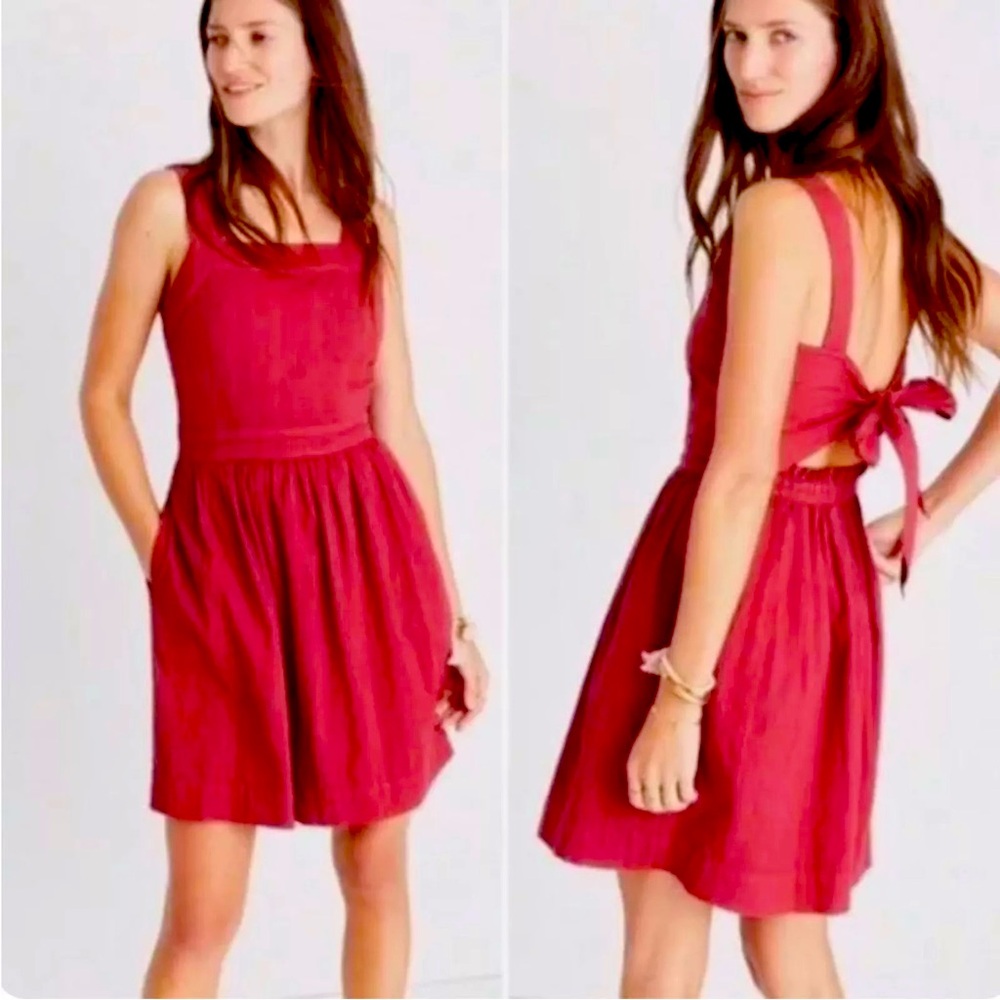 Madewell Alexa Chung Bow Back Tie Dress in Antique Rose, Size 6